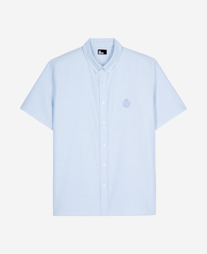The Kooples HERREN SKY kurzarmhemd mit blauem wappen