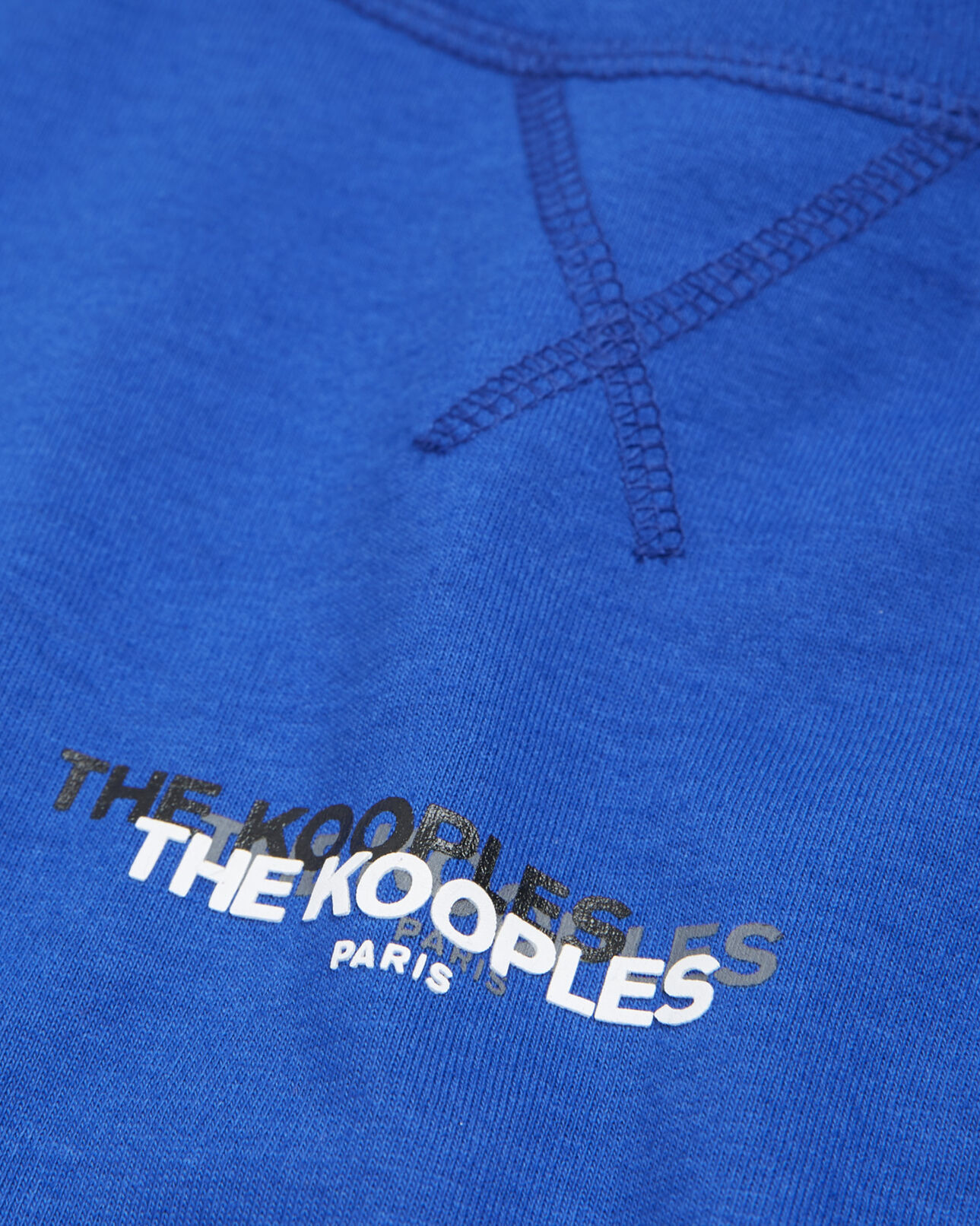 The Kooples MEN BLUE blue cotton t-shirt with contrasting triple logo