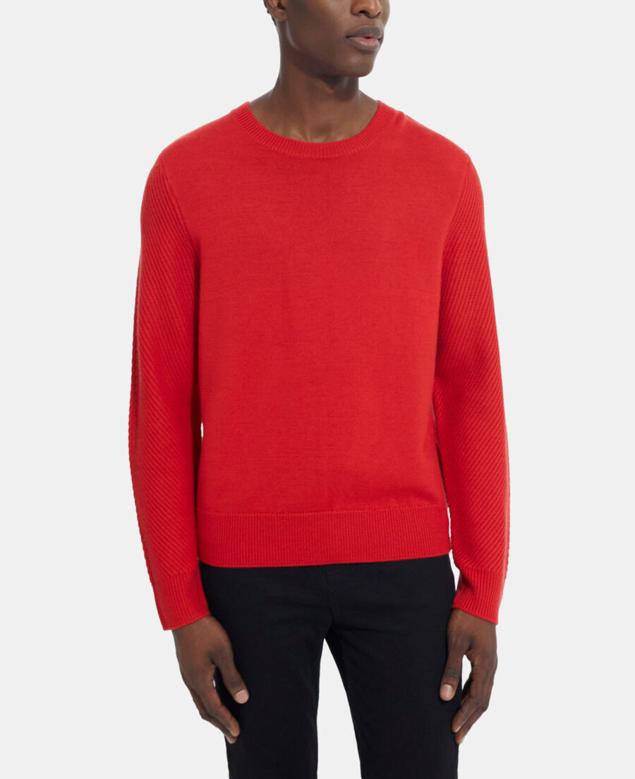 red wool sweater