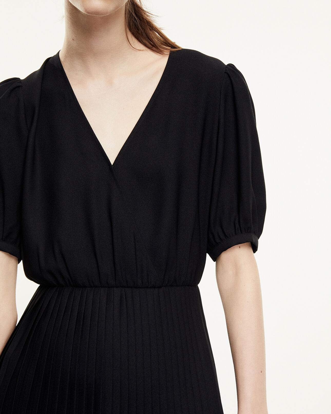 The Kooples FEMME BLACK robe noir manches courtes
