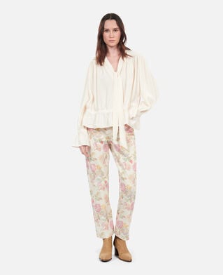 The Kooples WOMEN ECRU ecru top with shirring