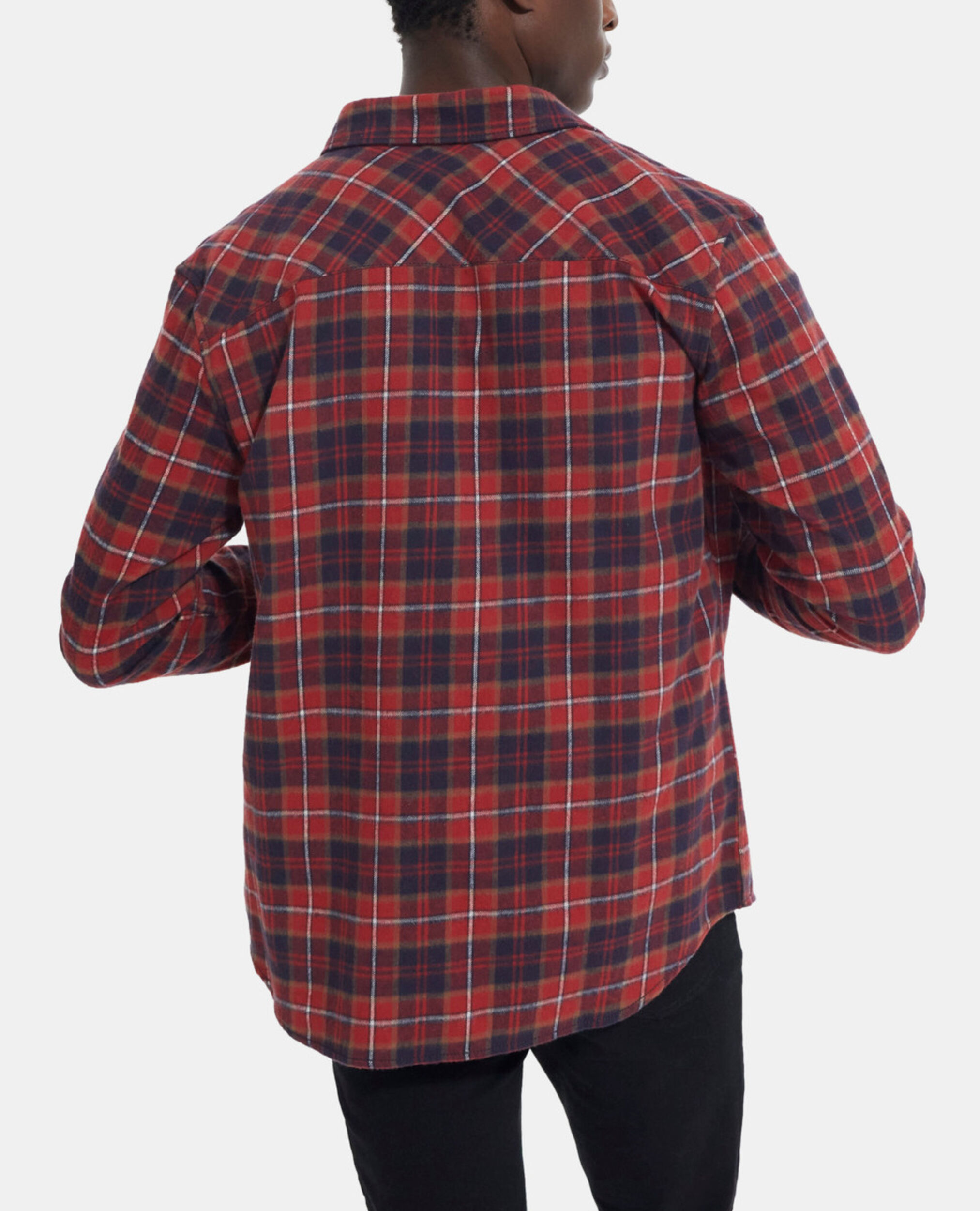 Check shirt with classic collar, RED / BLACK, hi-res image number null