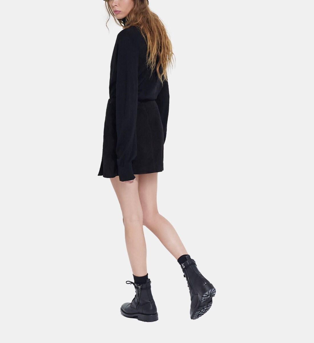 Short black leather skirt The Kooples US