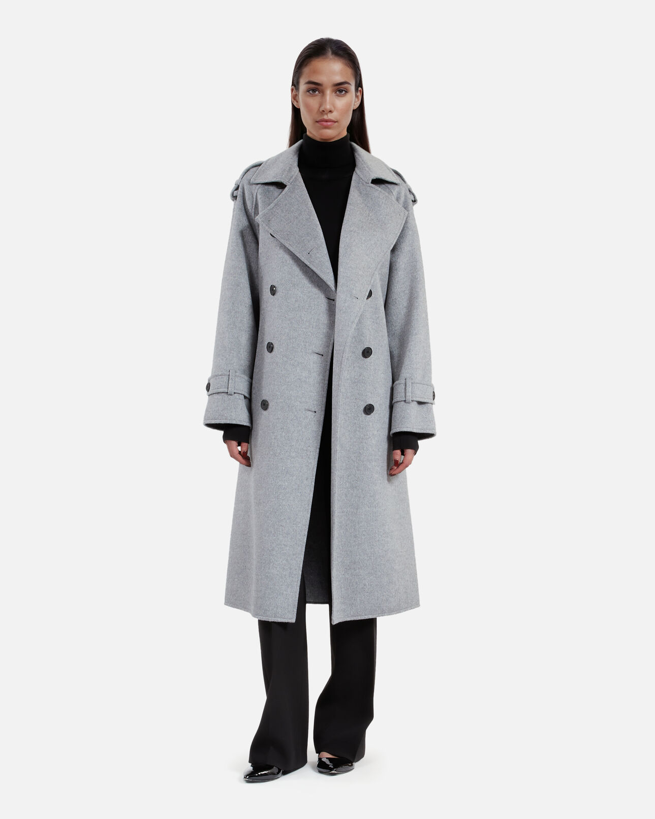The Kooples FEMME GREY manteau style trench gris