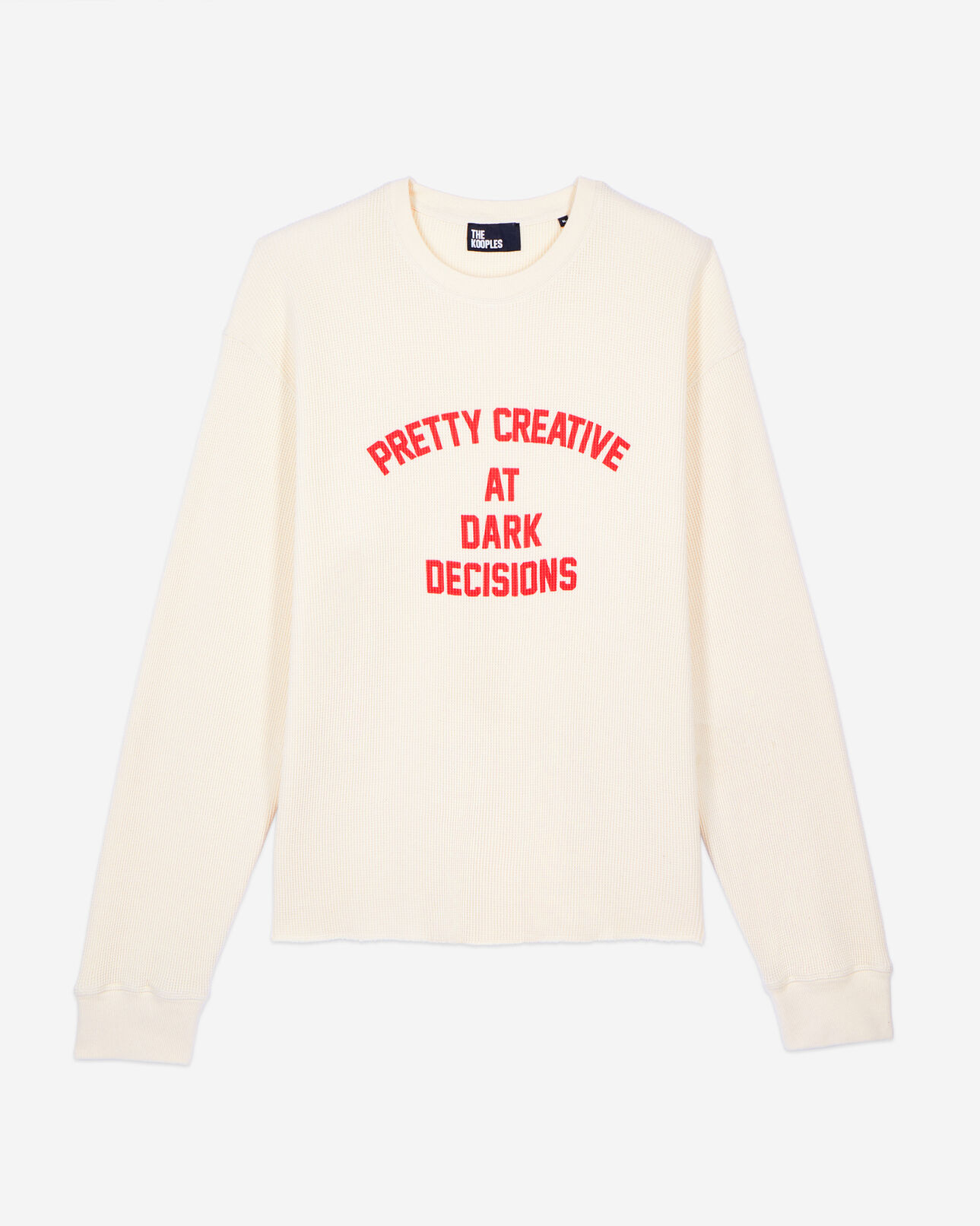 The Kooples MEN ECRU pretty creative serigraphy ecru sweatshirt