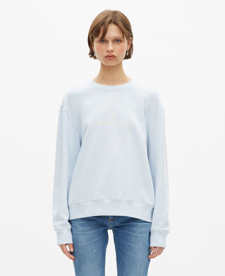 The Kooples FEMME LIGHT BLUE sweatshirt avec sérigraphie bleu clair
