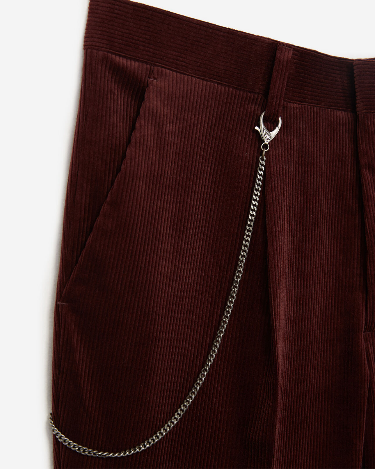 The Kooples HOMME BURGUNDY pantalon velours côtelé bordeaux