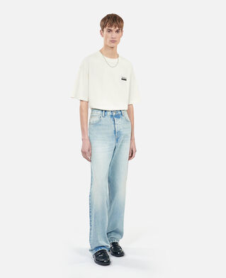 The Kooples H BLUE BLEACHED / NAVY washed blue wide-leg jeans