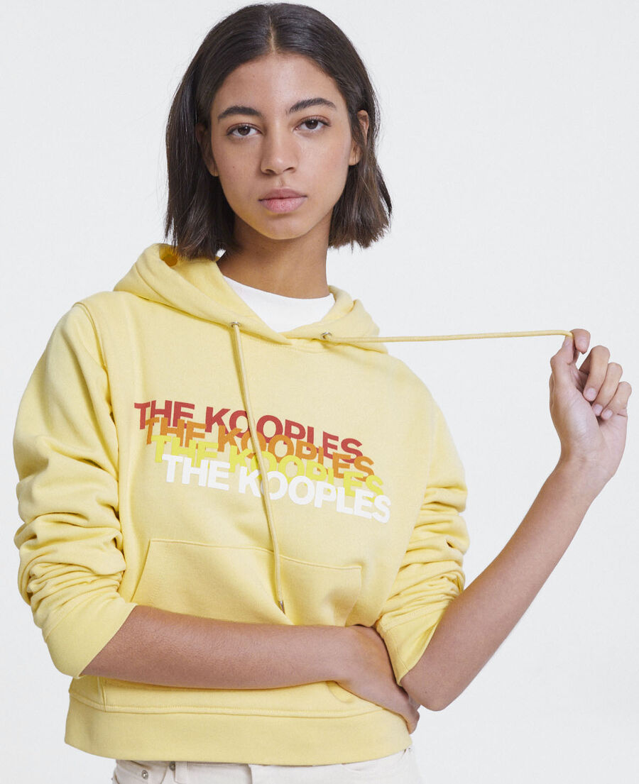 yellow hoodie with the kooples triple logo