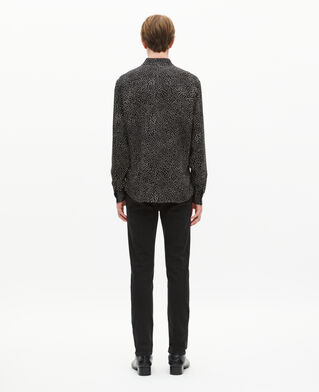 The Kooples H BLACK WHITE white and black micro dot print shirt