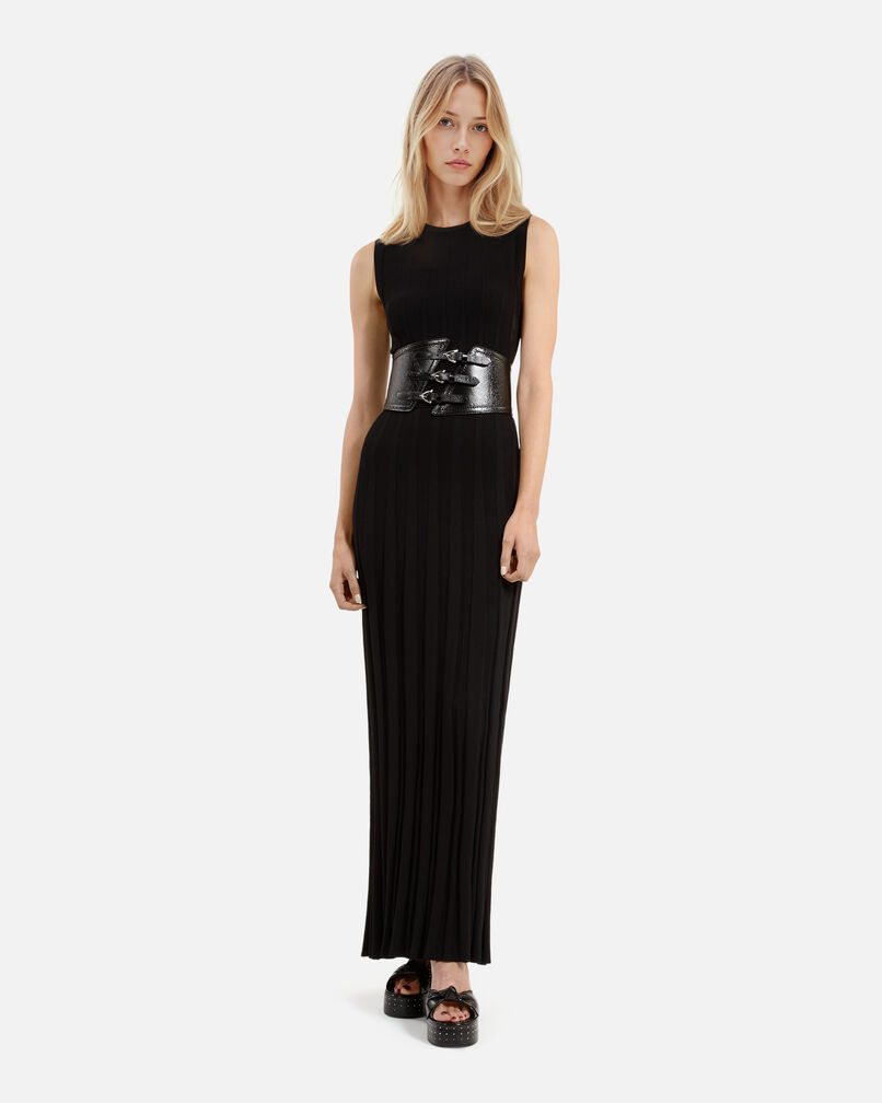 The Kooples WOMEN BLACK long black mesh dress