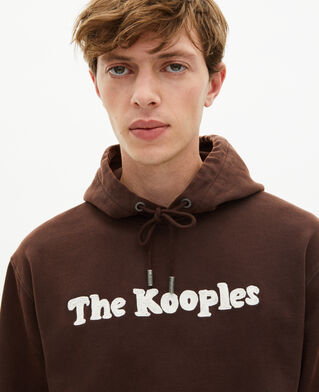 The Kooples HOMME BROWN sweatshirt à capuche avec broderie marron
