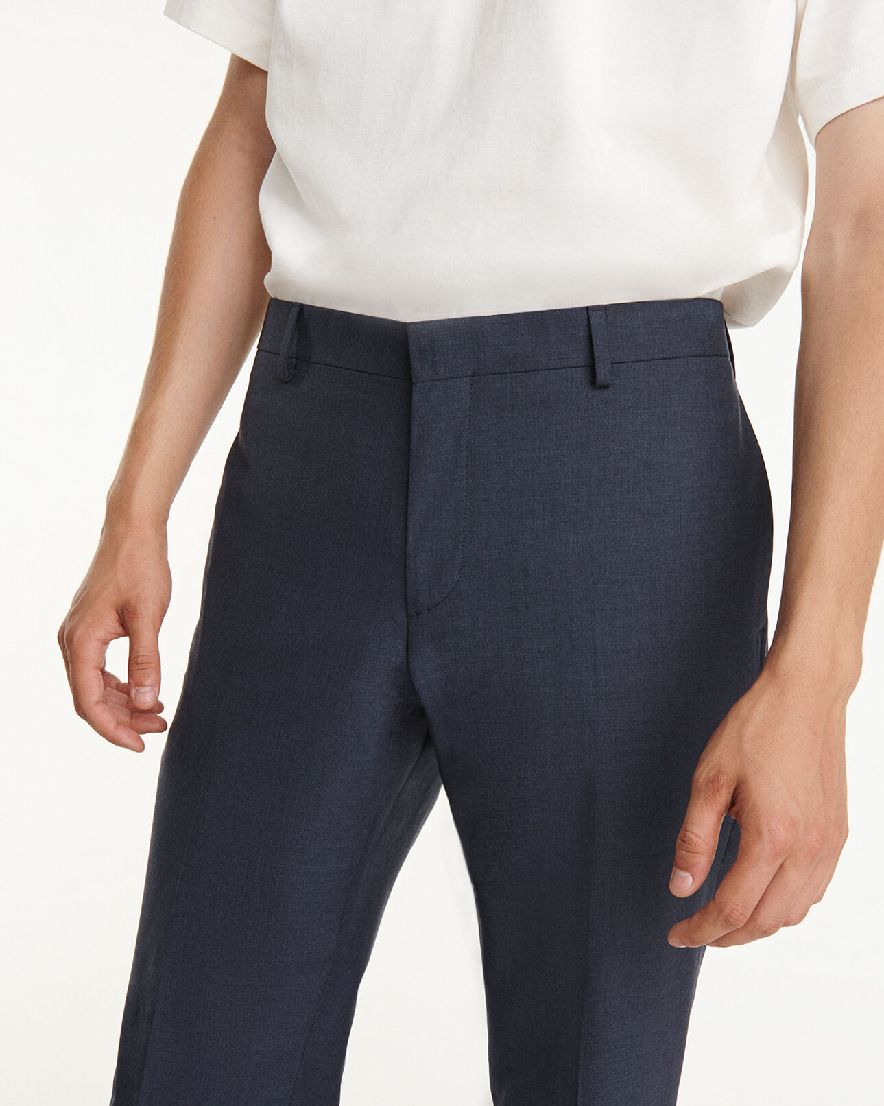 The Kooples MEN NAVY slate blue wool suit pants fit