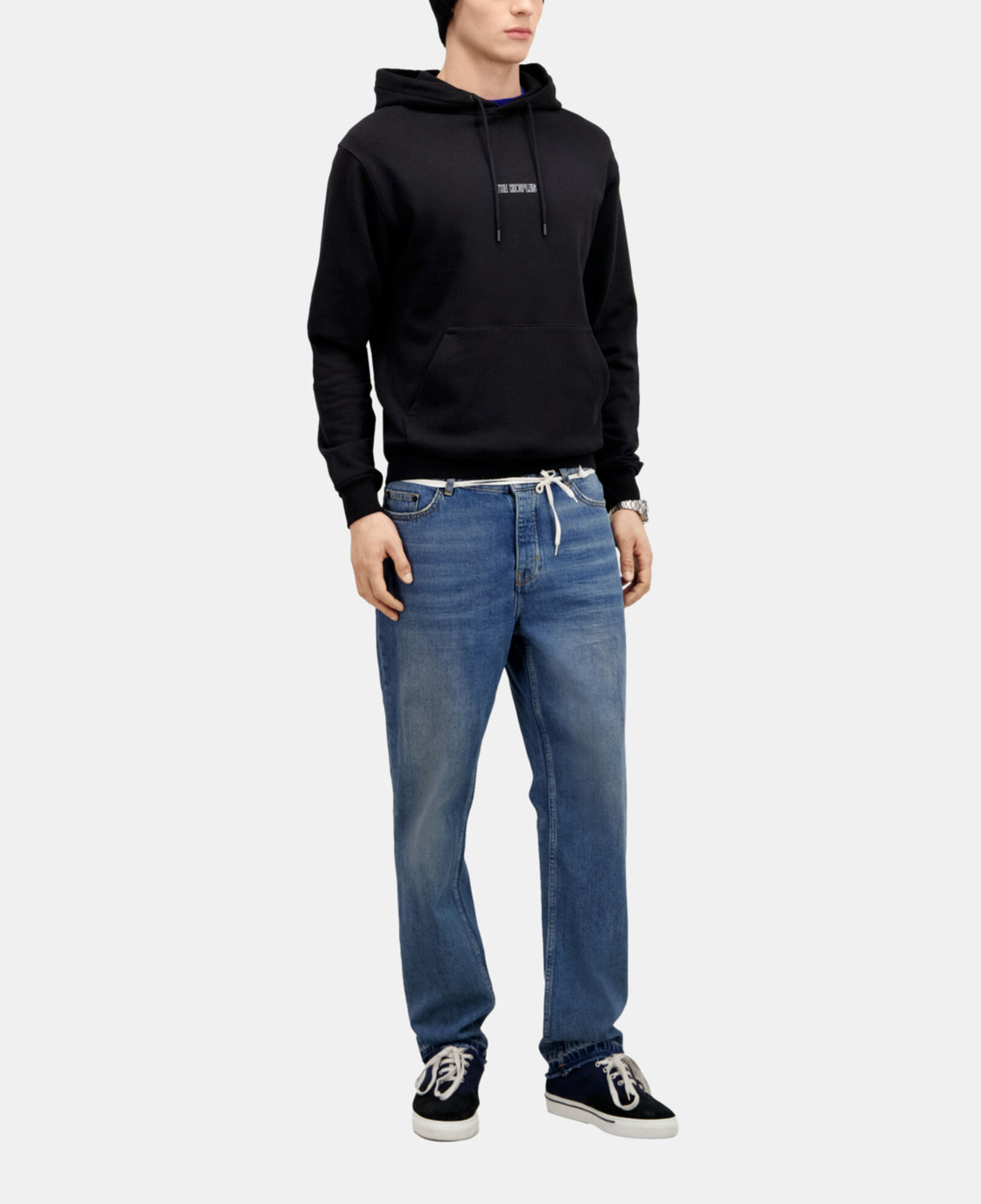 The Kooples MEN BLACK men's black hoodie with logo