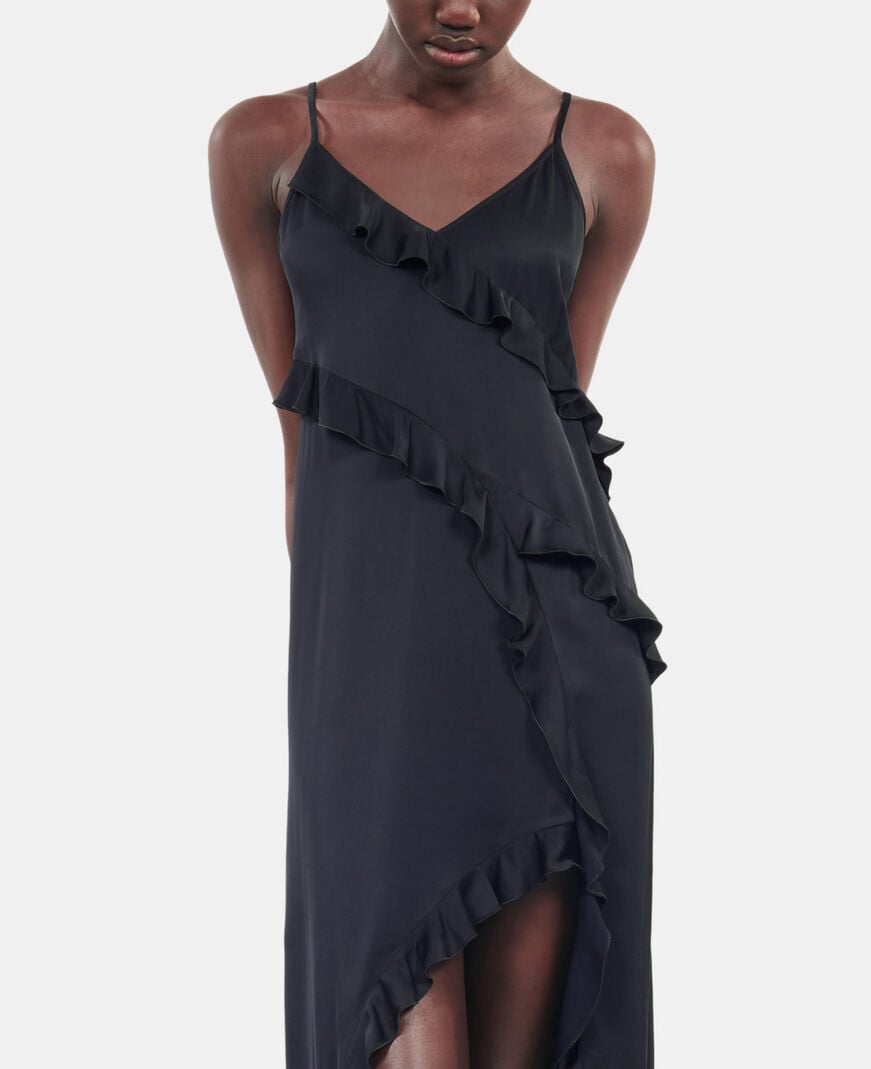 The Kooples WOMEN BLACK black long slipdress