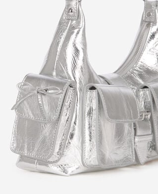 The Kooples MUJER SILVER bolso amelia de piel plateada