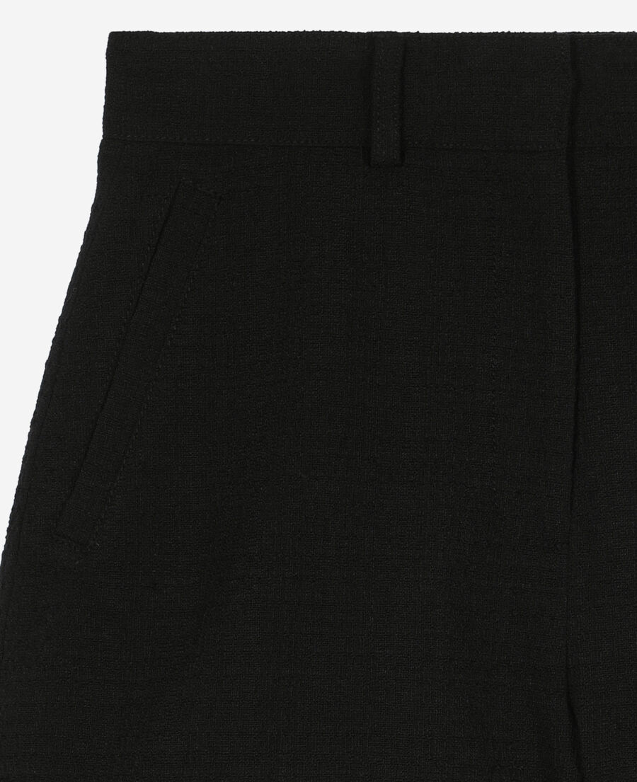pantalón corto de tweed negro