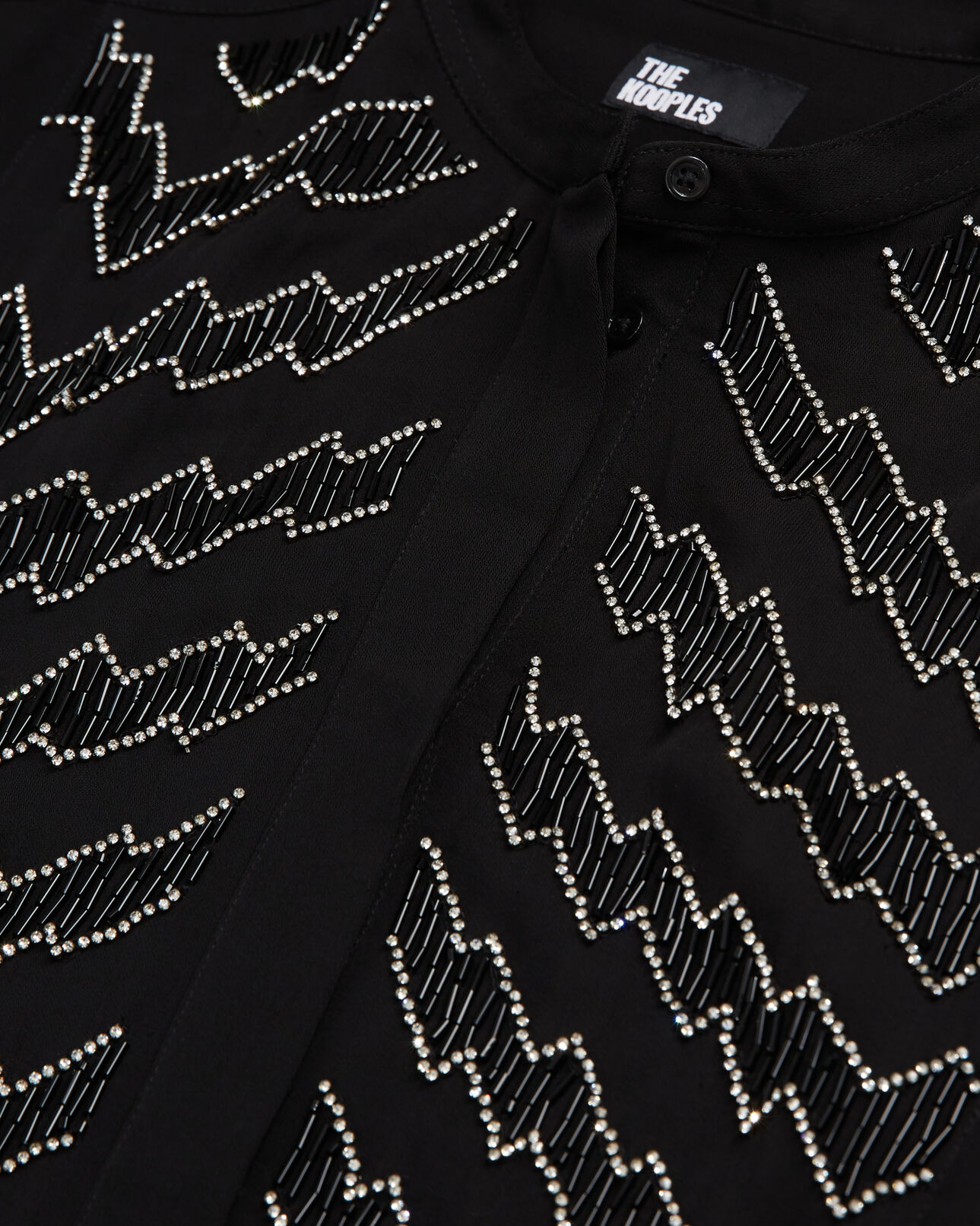 The Kooples WOMEN BLACK black shirt with pearl details