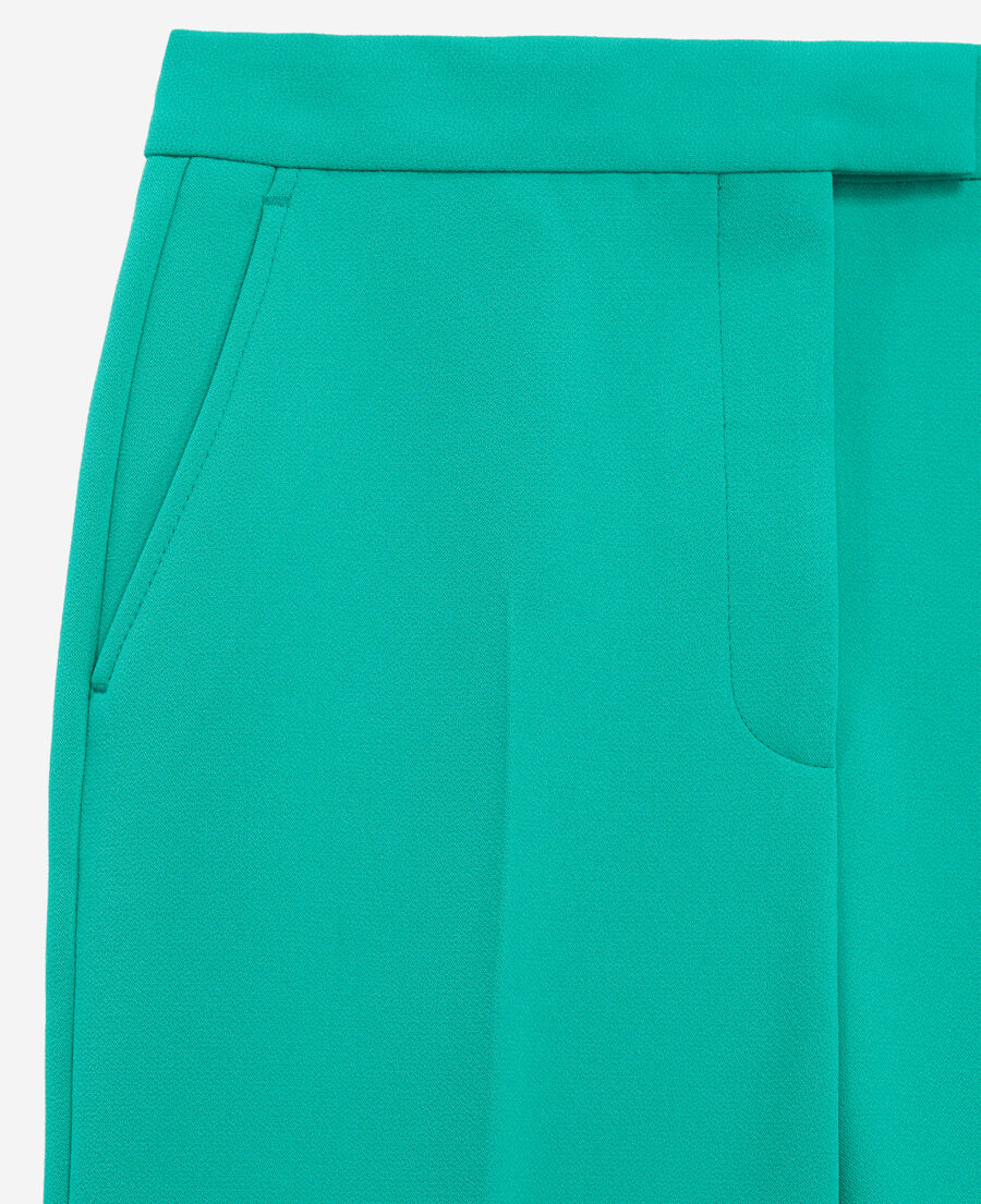 green crêpe suit pants