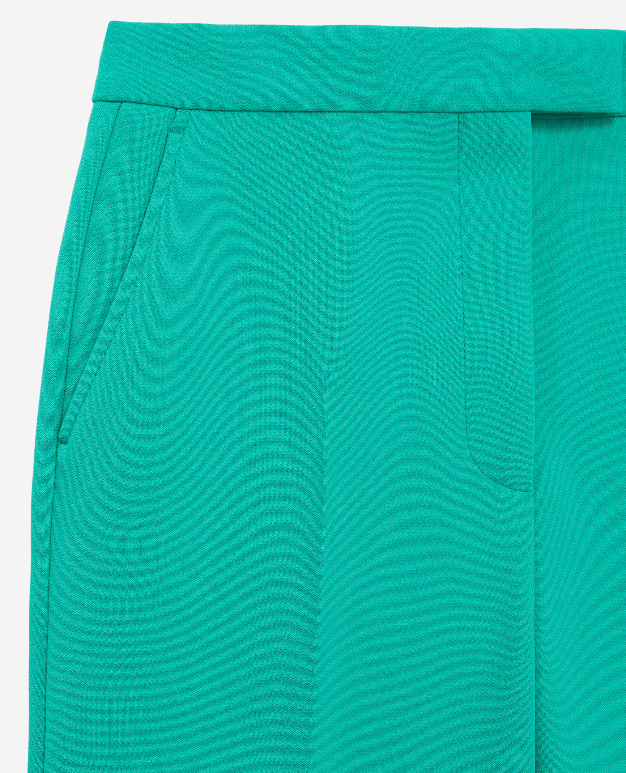 Green crêpe suit pants, GREEN, hi-res image number null
