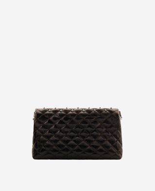 The Kooples WOMEN BROWN heritage small clutch bag in brown cracked leather