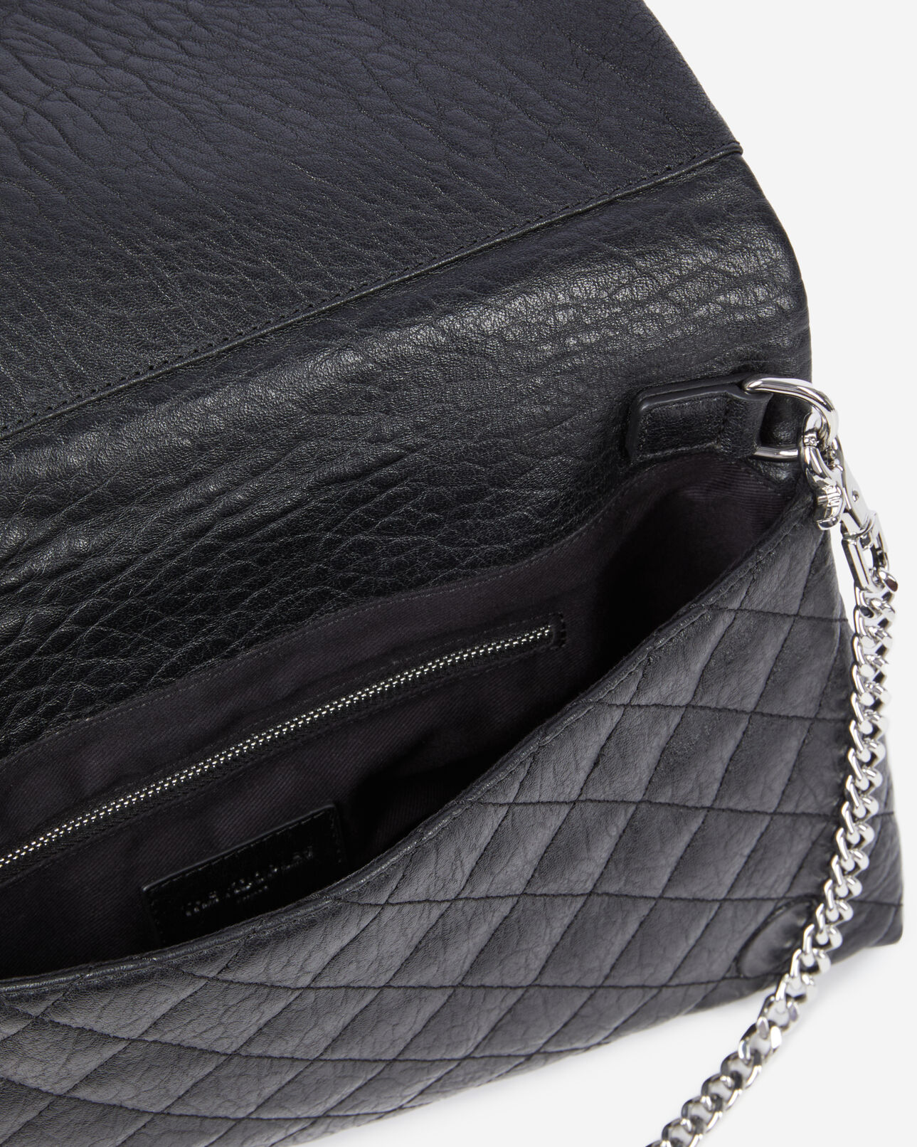 The Kooples WOMEN BLACK heritage medium black leather pouch