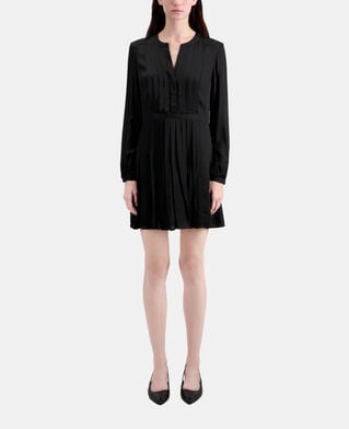 The Kooples FEMME BLACK robe courte noire avec plissage