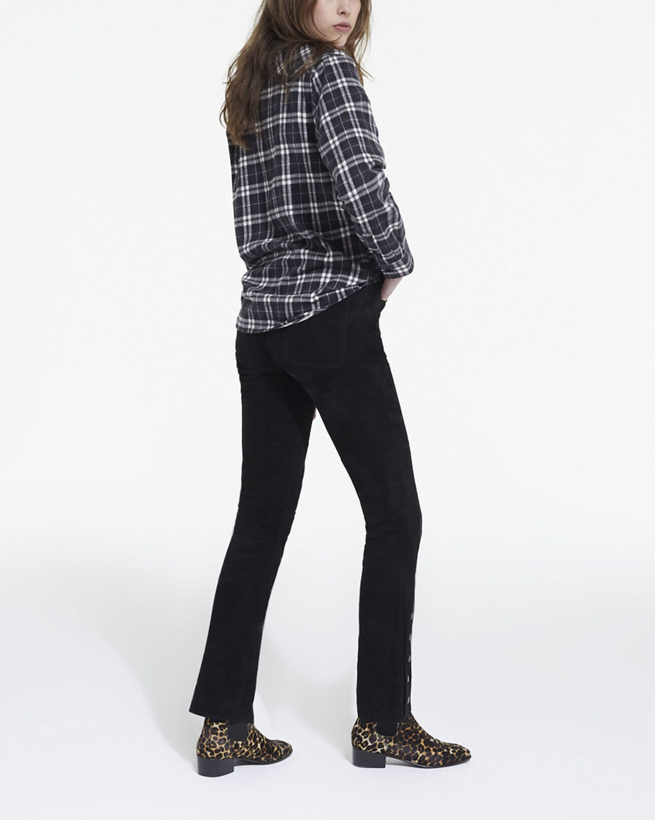 The Kooples WOMEN BLACK overshirt with check motif