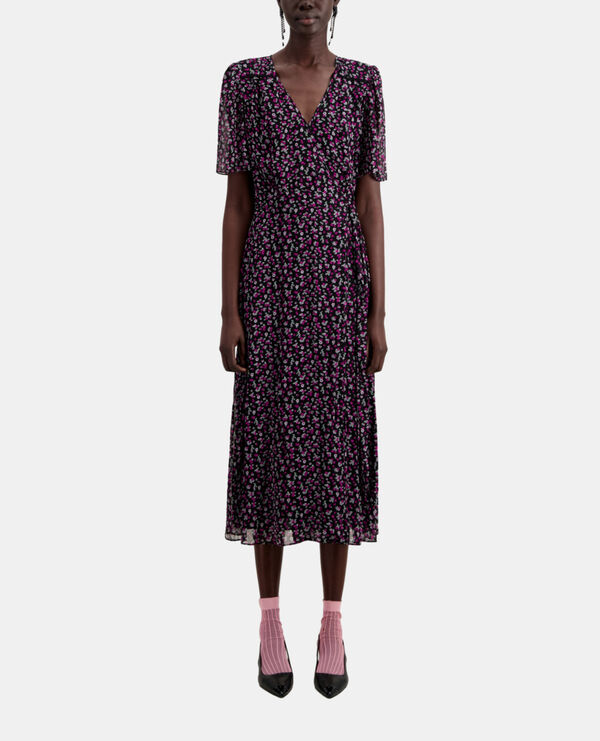 robe portefeuille longue imprimée