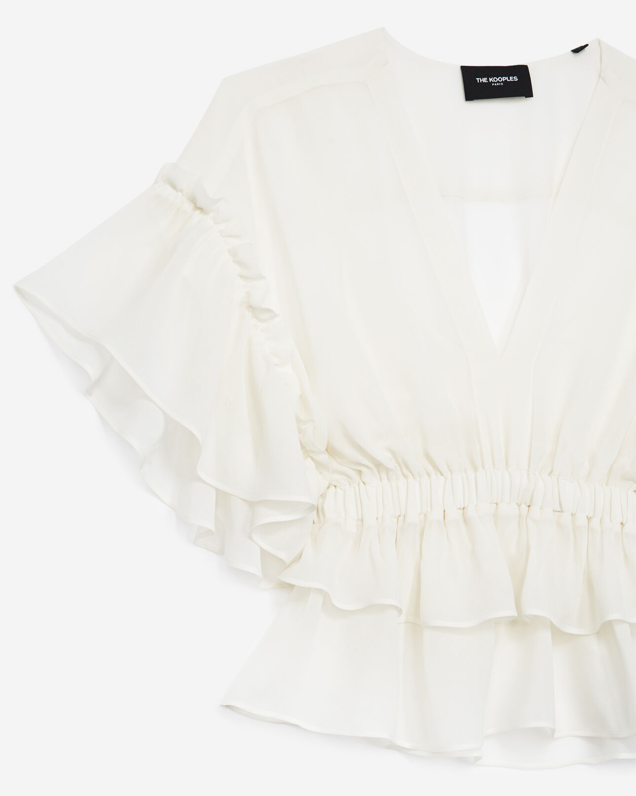 The Kooples DAMEN ECRU top fliessend ecrufarben volants