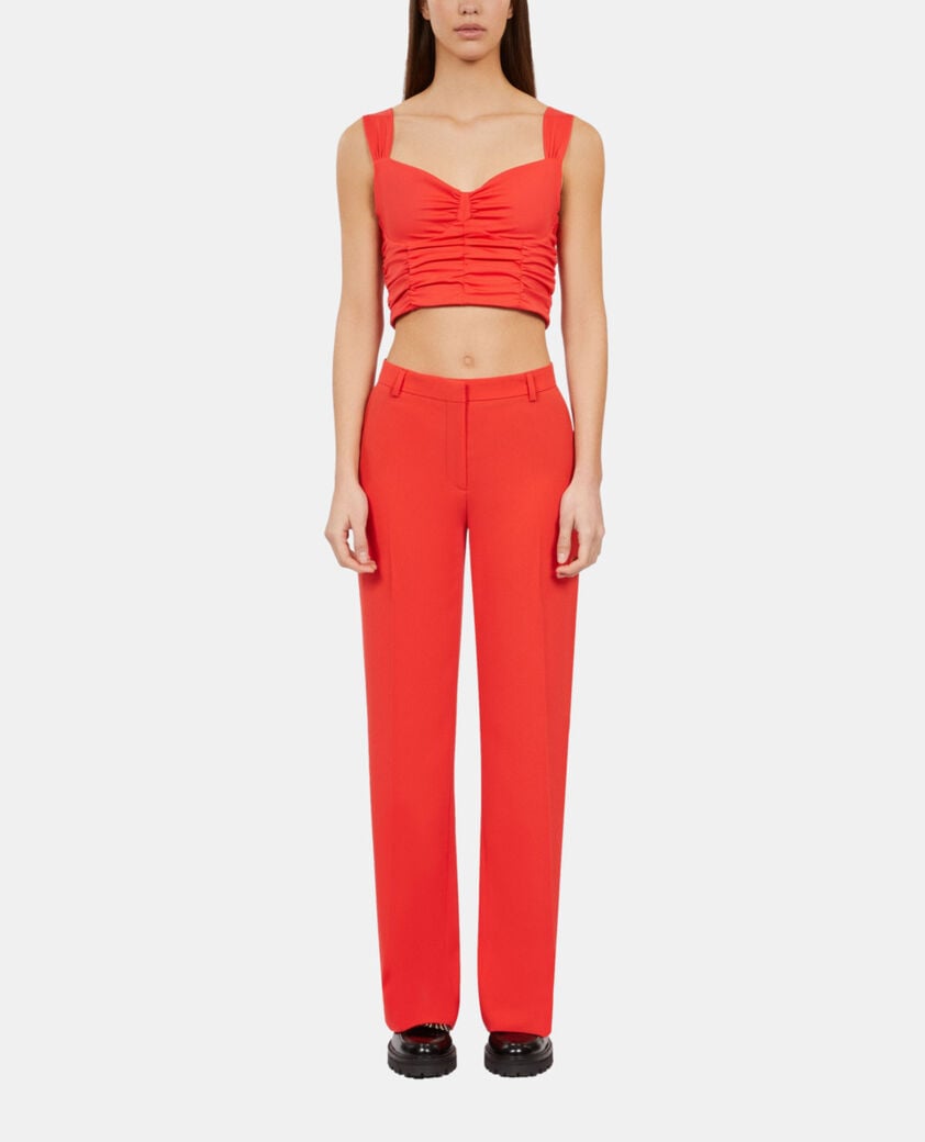 The Kooples WOMEN RED red crepe suit trousers