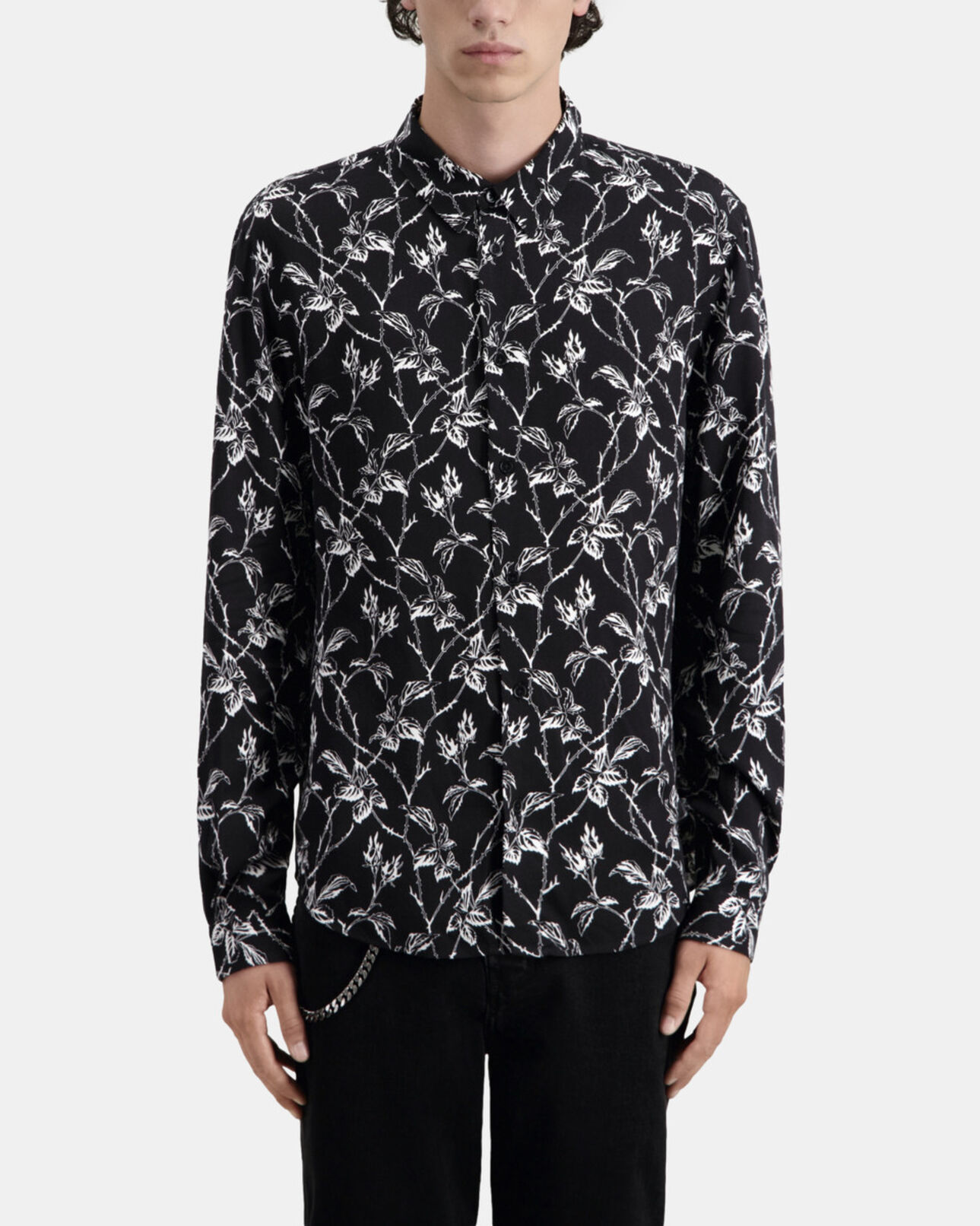 The Kooples HOMBRE BLACK WHITE camisa estampada