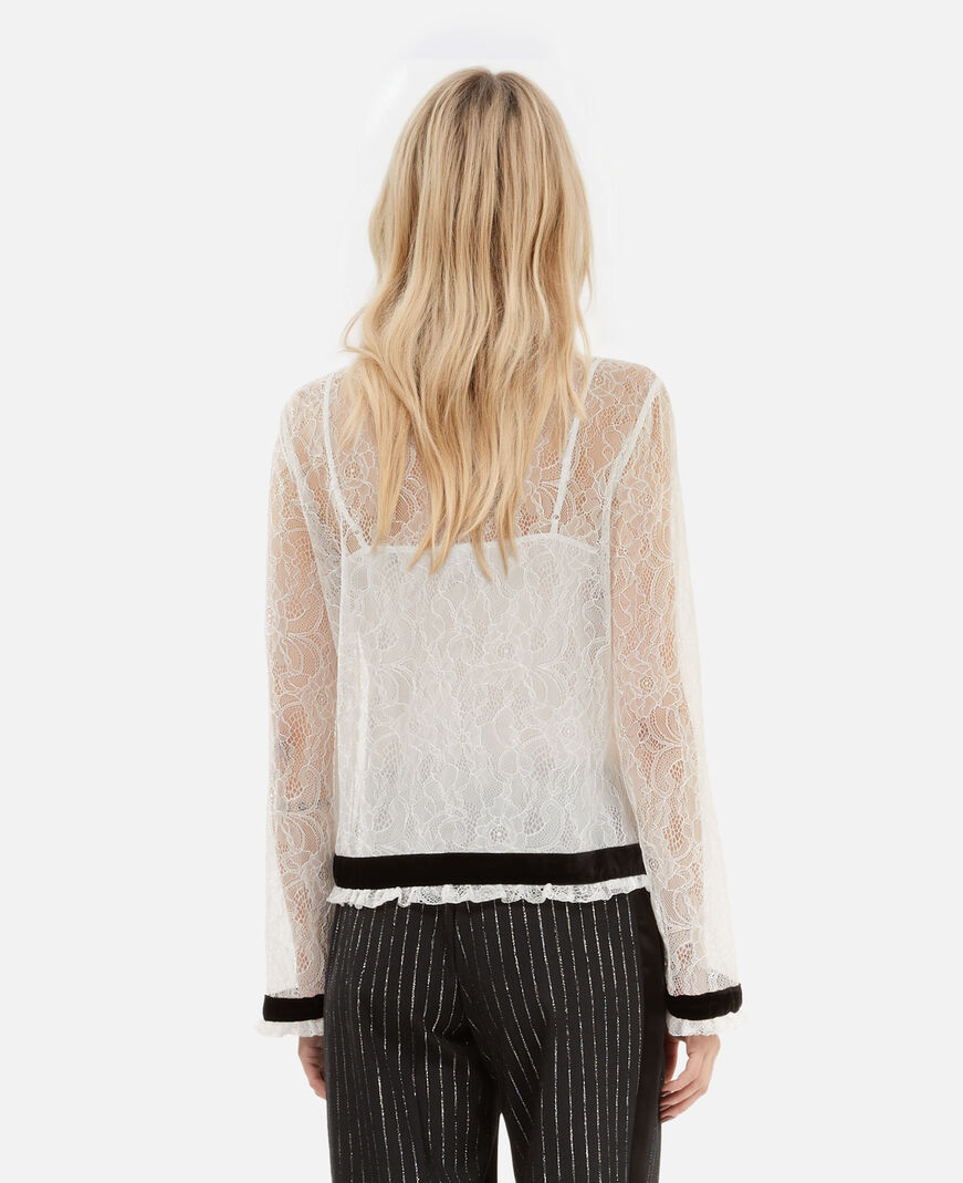 The Kooples WOMEN ECRU ecru lace shirt