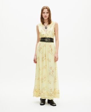 The Kooples WOMEN YELLOW long yellow floral print dress