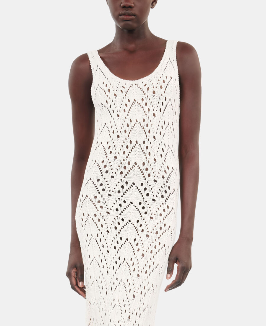 The Kooples WOMEN ECRU long ecru knit dress