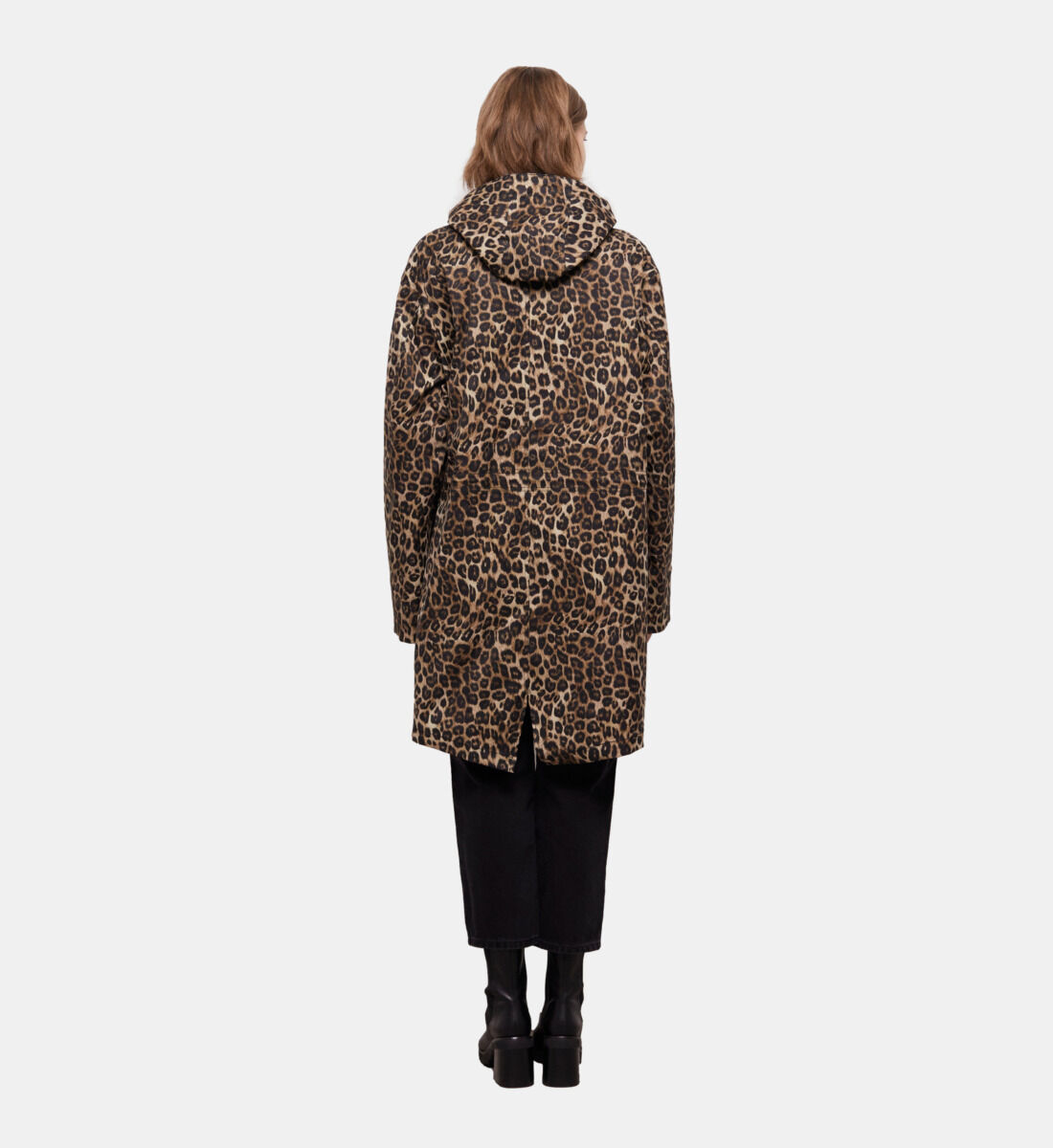 Long parka with leopard print hood The Kooples