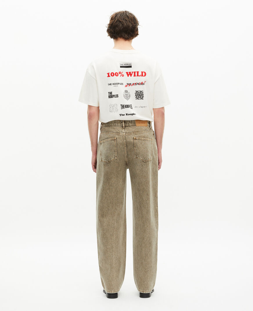 The Kooples MEN OLIVE straight-cut olive jeans
