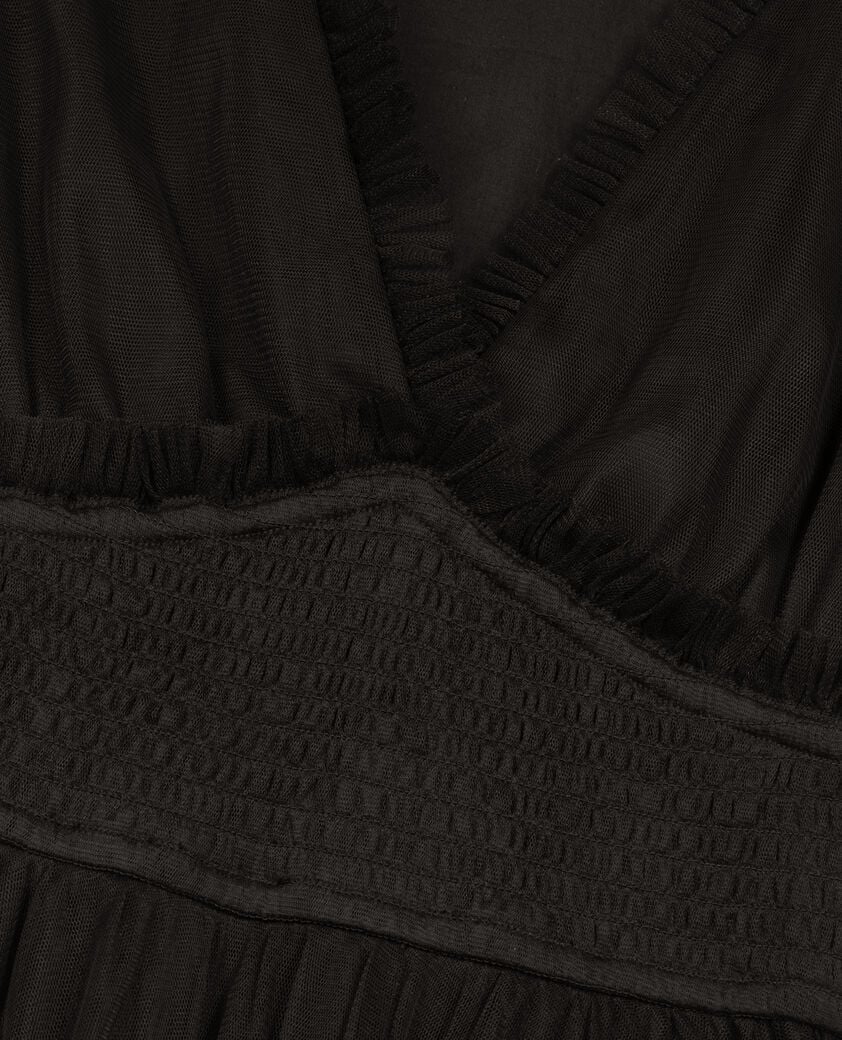 The Kooples WOMEN BLACK short black tulle dress