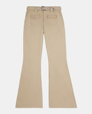 The Kooples WOMEN BEIGE beige flare trousers