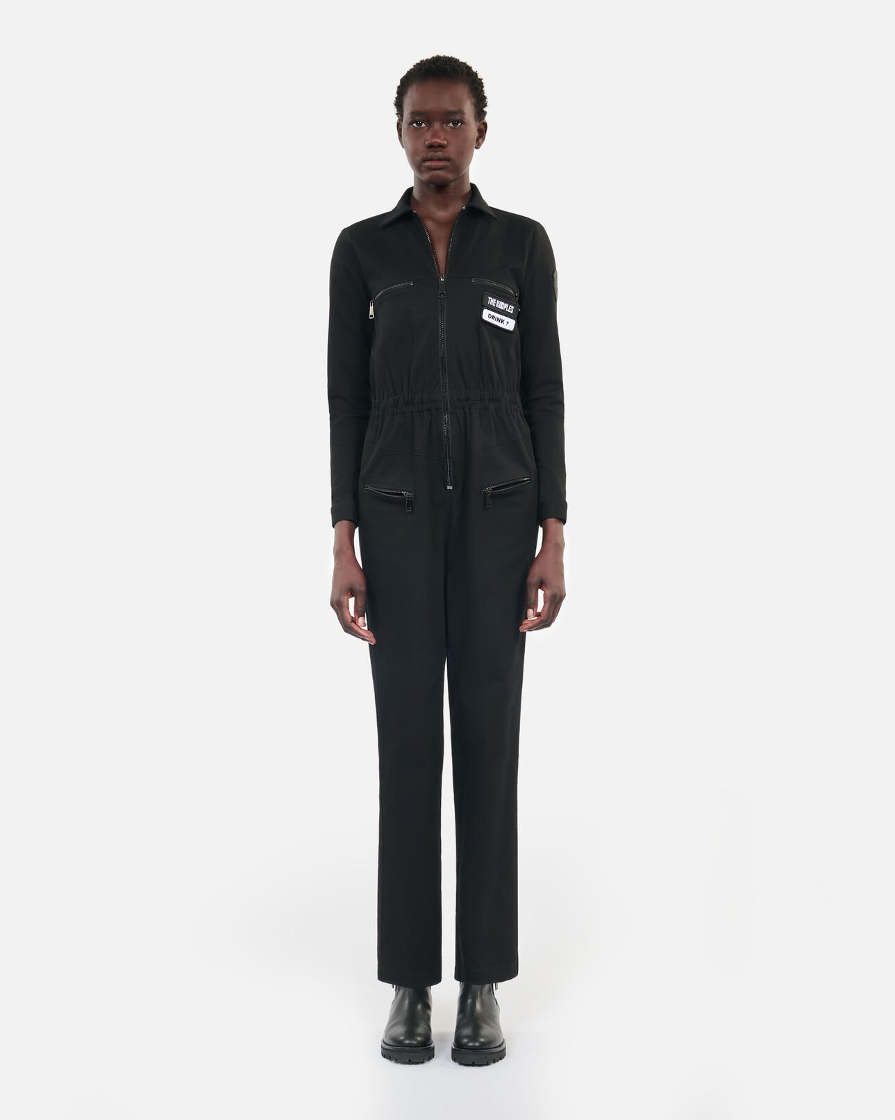 The Kooples FEMME BLACK combinaison the kooples x carolina ritzler noire en coton