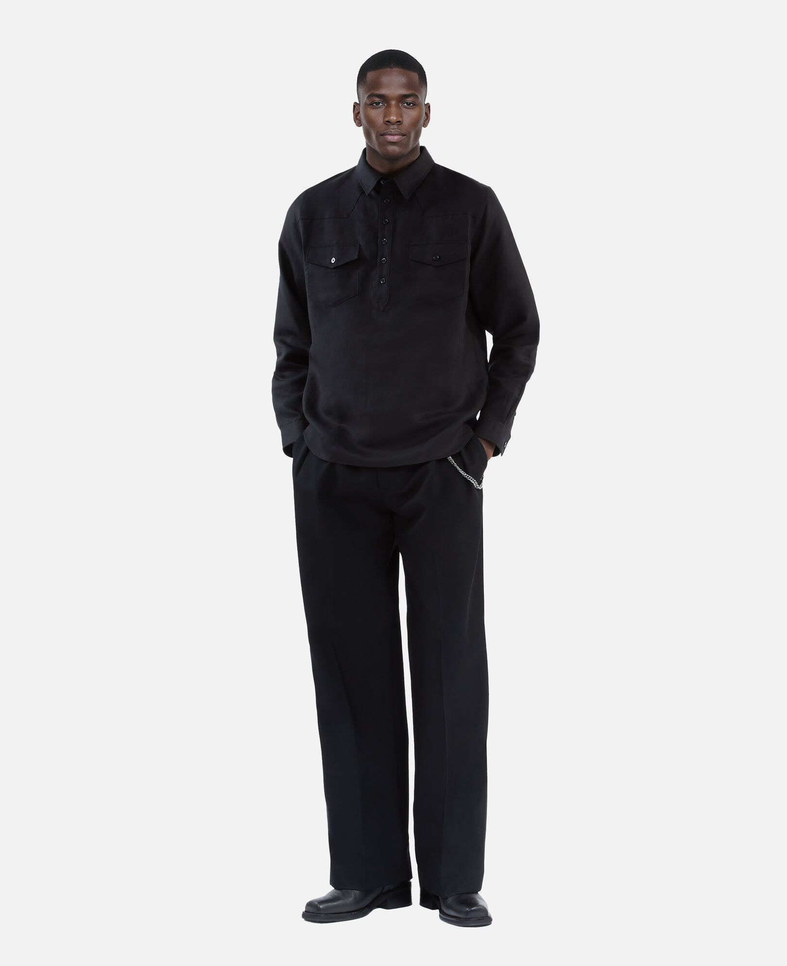 The Kooples HOMME BLACK chemise style polo noire