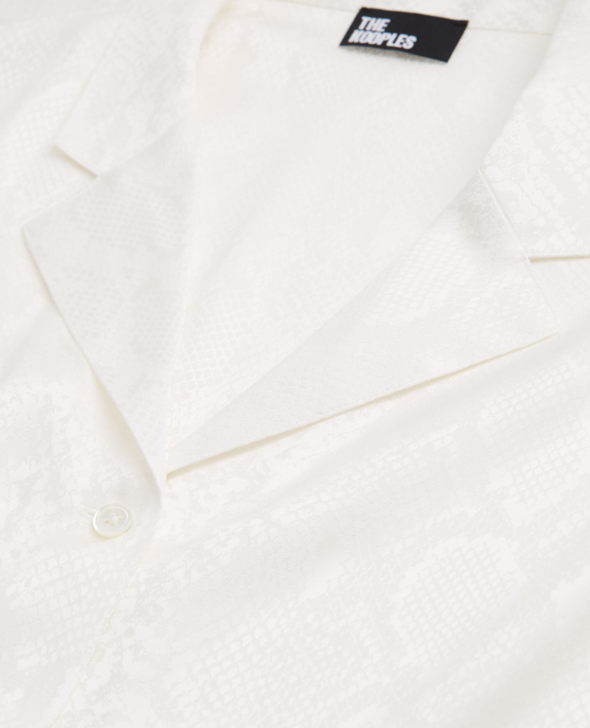 Snakeskin print white satin shirt, WHITE, hi-res image number null