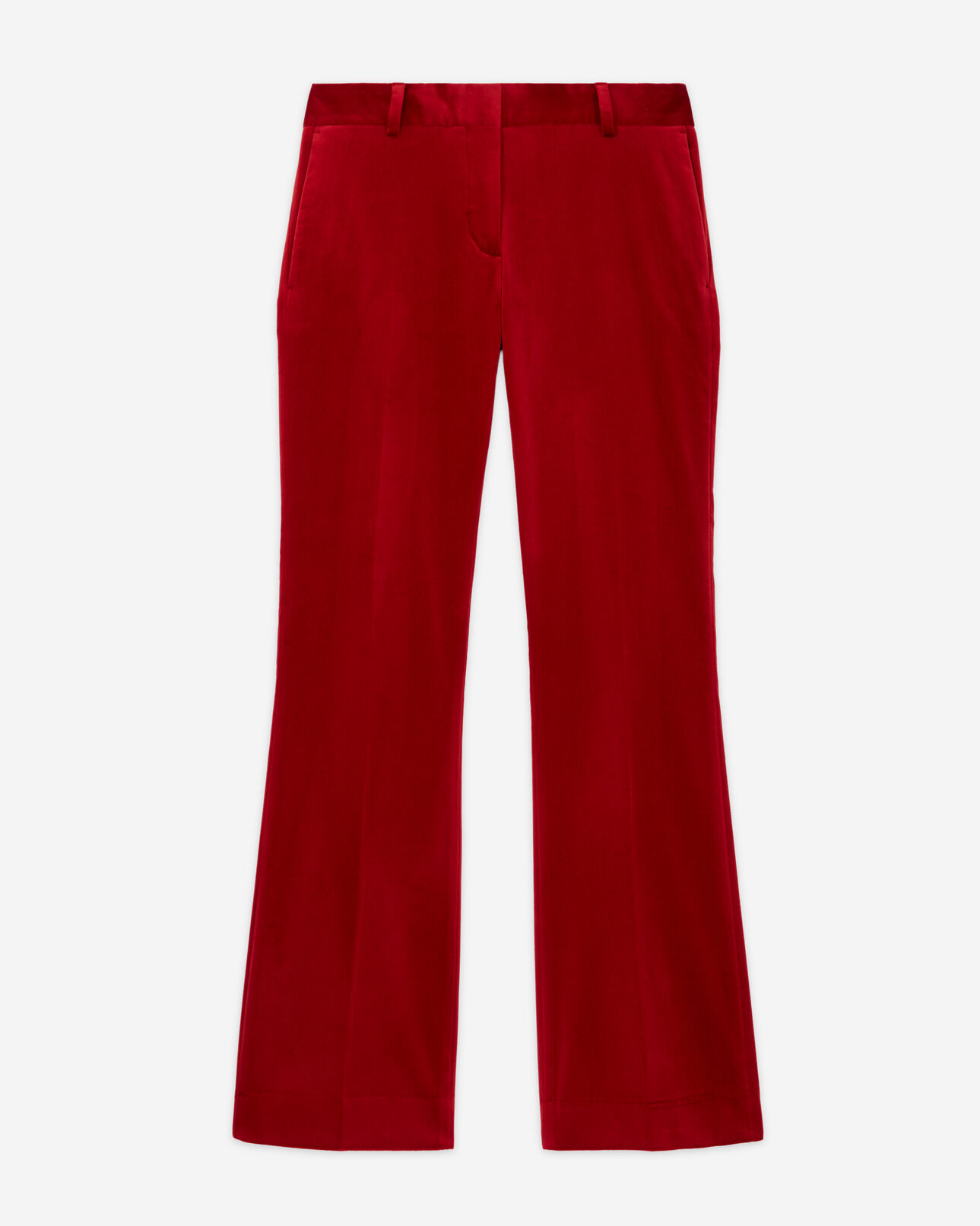 The Kooples WOMEN RED red velvet flared suit pants