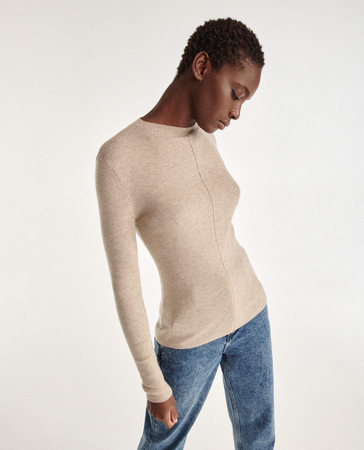 Pull fin laine cachemire beige ajust The Kooples