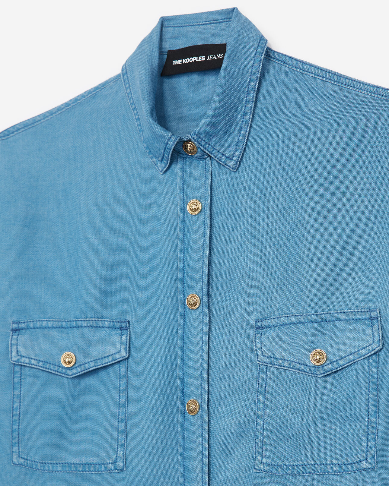 The Kooples WOMEN BLUE DENIM oversized blue dress shirt