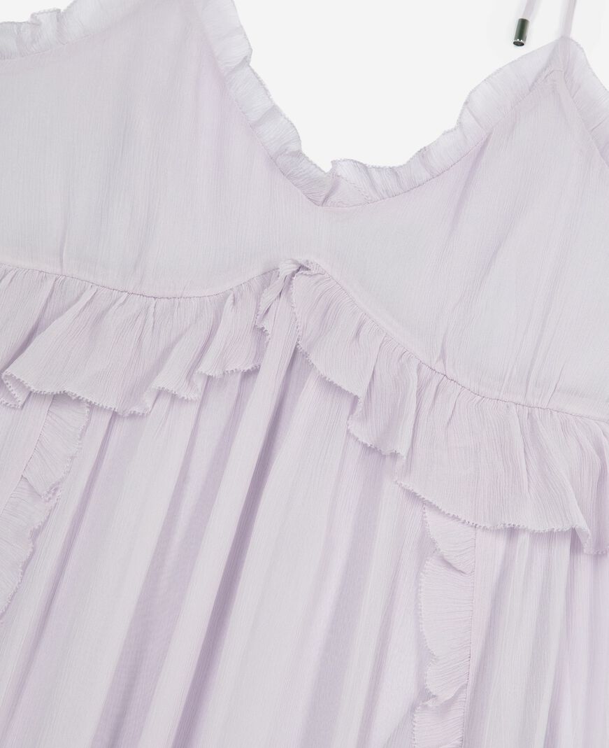 The Kooples WOMEN LIGHT PURPLE long dress with lilac ruffles