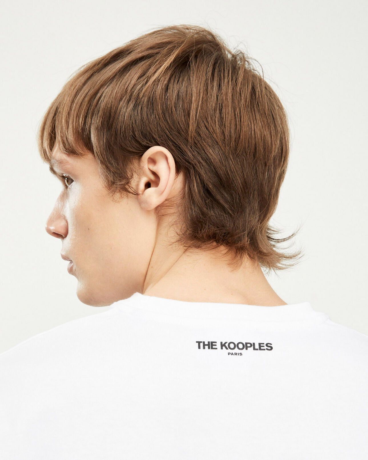 The Kooples MEN WHITE white cotton t-shirt with breast writing