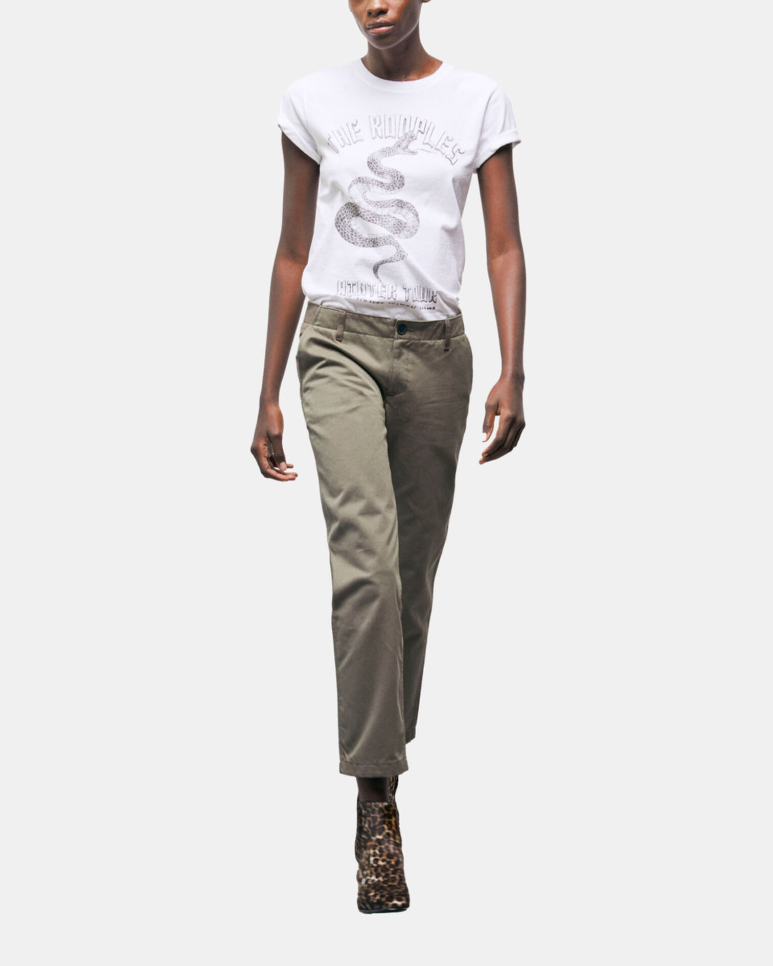 Pantalon droit patchwork kaki, OLIVE NIGHT, hi-res image number null