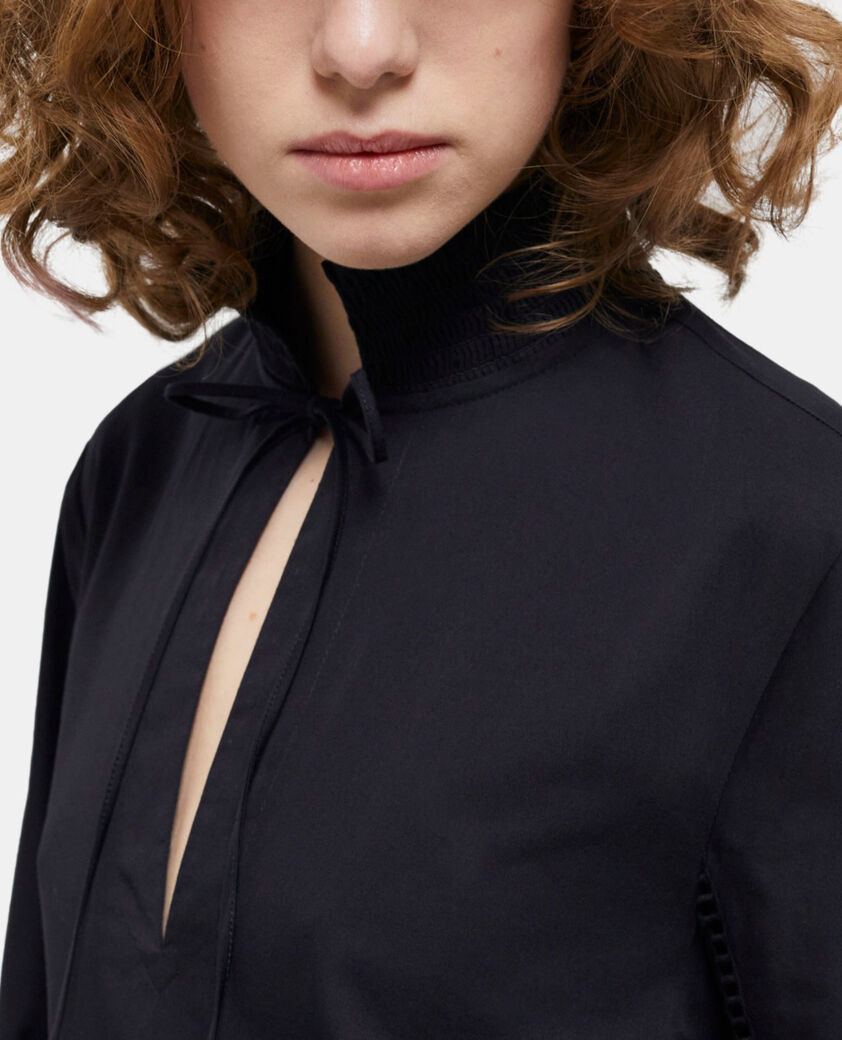 The Kooples WOMEN BLACK short black dress with broderie anglaise