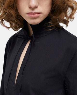 The Kooples WOMEN BLACK short black dress with broderie anglaise